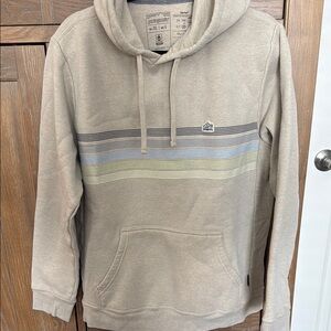 Patagonia Beige Hoodie with Multicolor Stripes